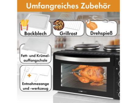CLATRONIC Petite cuisinière KK 3786, 2 plaques de cuisson