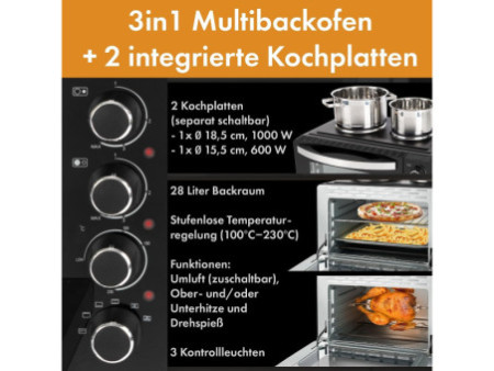 CLATRONIC Petite cuisinière KK 3786, 2 plaques de cuisson