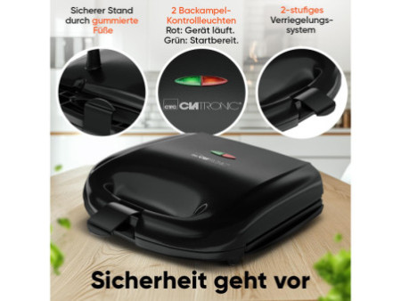 CLATRONIC Gril à sandwich ST 3814, noir