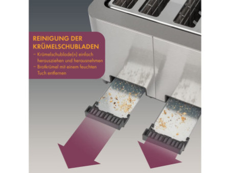 PROFI COOK Grille-pain 4 tranches PC-TA 1252, acier inox
