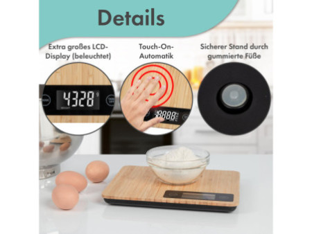 PROFI COOK Balance de cuisine en bambou PC-KW 1271