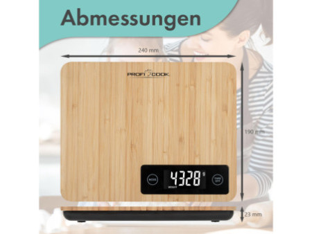 PROFI COOK Balance de cuisine en bambou PC-KW 1271