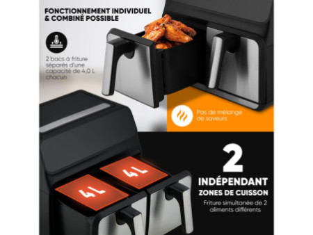 PROFI COOK Friteuse double bac à air chaud PC-FR 1287 H