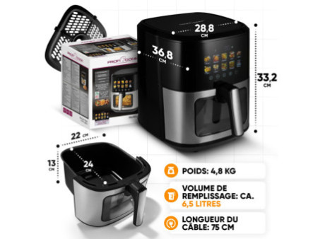 PROFI COOK Friteuse à air chaud PC-FR 1286 H, 6,5 litres