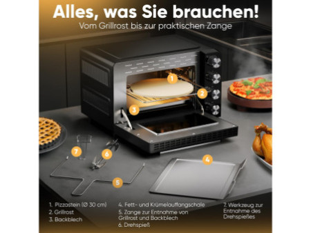 PROFI COOK Four multifonction PC-MBG 1277, 4 in 1, noir
