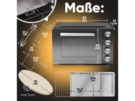 PROFI COOK Four multifonction PC-MBG 1277, 4 in 1, noir