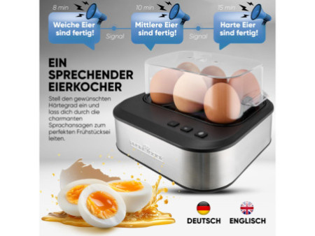 PROFI COOK Cuiseur à oeufs PC-EK 1276, avec signal vocal