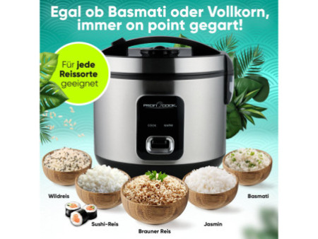 PROFI COOK Cuiseur 2 en 1 riz/vapeur PC-RK 1285, noir
