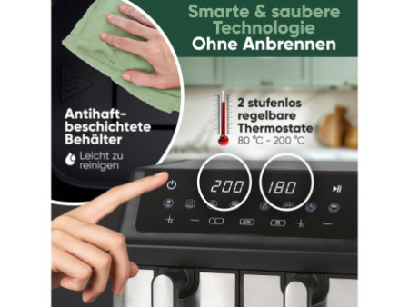 PROFI COOK Friteuse double à air chaud PC-FR 1296 H