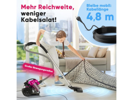 PROFI CARE Aspirateur PC-BS 3134, rose/noir