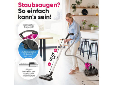 PROFI CARE Aspirateur PC-BS 3134, rose/noir