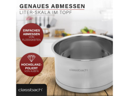 classbach Set de casseroles C-KTS 4015, 6 pièces, acier