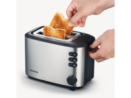SEVERIN Grille-pain pour 2 tranches AT 2514, inox / noir