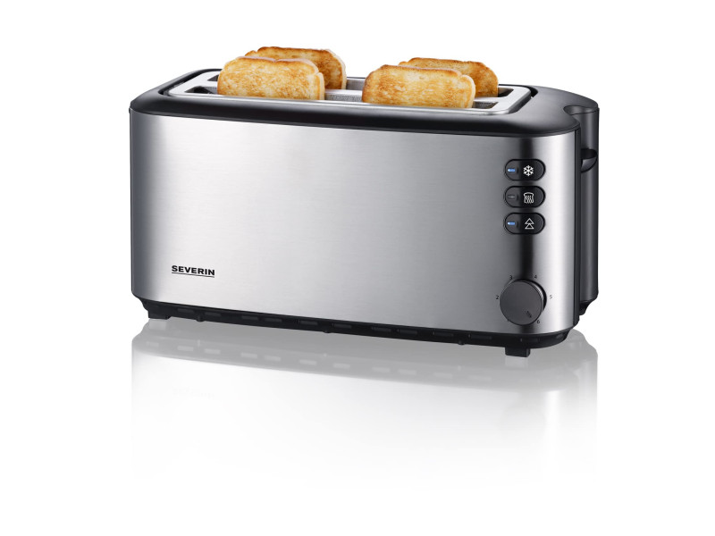 SEVERIN Grille-pain pour 4 tranches AT 2509, inox / noir