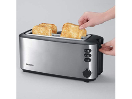 SEVERIN Grille-pain pour 4 tranches AT 2509, inox / noir