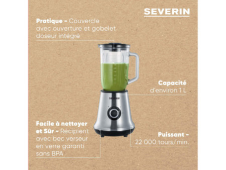 SEVERIN Mixeur SM 3734, 500 watt, inox / noir