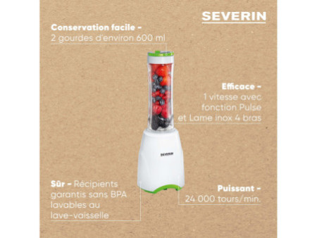 SEVERIN Smoothie Mix & Go SM 3735, blanc / vert