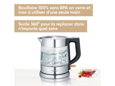 SEVERIN Bouilloire en verre WK 3468, inox / noir