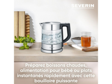 SEVERIN Bouilloire en verre WK 3468, inox / noir