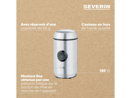 SEVERIN Moulin à café KM 3879, 150 watt, noir / acier