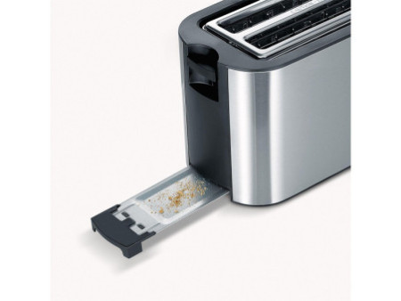 SEVERIN Grille-pain 4 tranches AT 2590, acier inox / noir