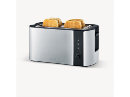 SEVERIN Grille-pain 4 tranches AT 2590, acier inox / noir