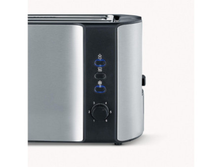 SEVERIN Grille-pain 4 tranches AT 2590, acier inox / noir