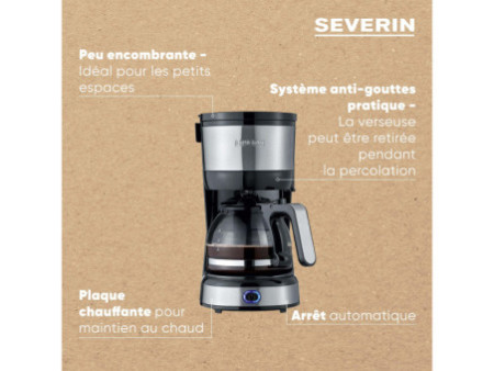 SEVERIN Cafetière électrique KA 4808, 750 Watt, inox