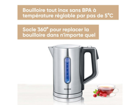 SEVERIN Bouilloire WK 3418, acier inoxydable/noir