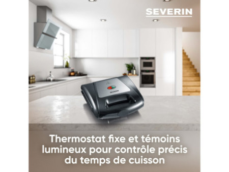 SEVERIN Gaufrier / Appareil à croque-monsieur SA 2968, noir