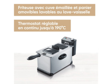 SEVERIN Friteuse électrique FR 3431, acier inoxydable/noir