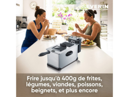 SEVERIN Friteuse électrique FR 3431, acier inoxydable/noir