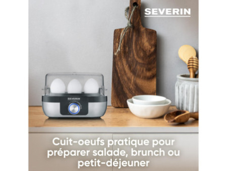 SEVERIN Cuiseur à oeufs EK 3163, pour 3 oeufs, inox / noir