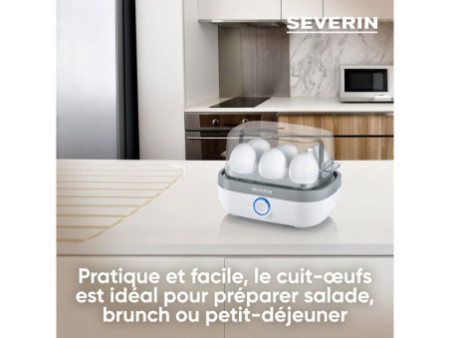 SEVERIN Cuiseur à oeufs EK 3164, pour 6 oeufs, blanc/gris