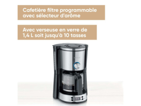 SEVERIN Cafetière électrique KA 4826, acier inoxydable/noir