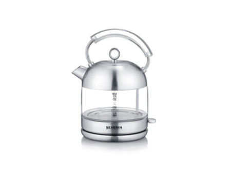 SEVERIN Bouilloire en verre Retro WK 3459, acier inoxydable