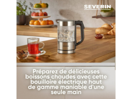 SEVERIN Mini bouilloire en verre WK 3458, inox / noir