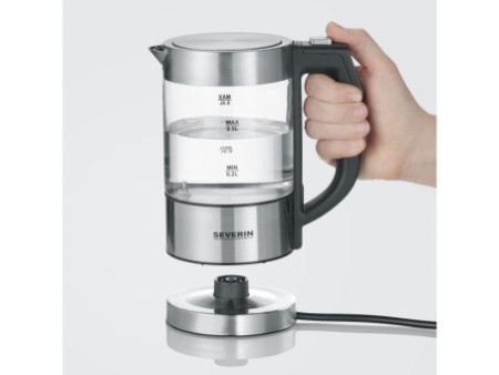 SEVERIN Mini bouilloire en verre WK 3458, inox / noir