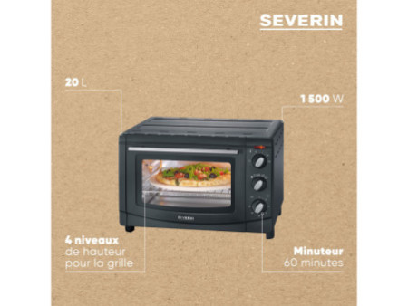 SEVERIN Four toasteur TO 2068, fonction chaleur tournante