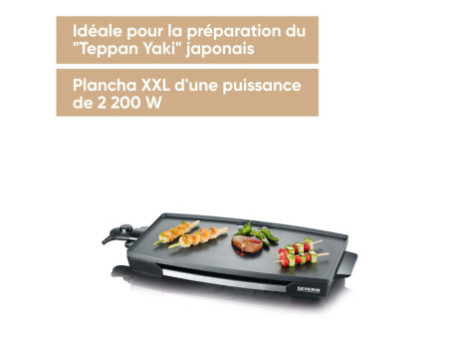 SEVERIN Plancha KG 2397, 2.200 watts, noir