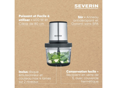 SEVERIN Hachoir universel KM 3867, inox/noir