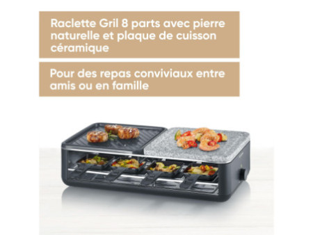 SEVERIN Raclette-gril RG 2366, pierre et plaque de cuisson