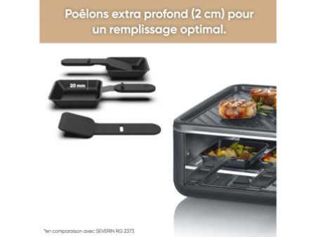 SEVERIN Raclette-gril RG 2366, pierre et plaque de cuisson