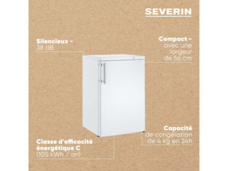 SEVERIN Congélateur sous plan GS 8865, 85 litres, blanc
