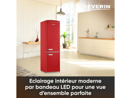 SEVERIN Réfrigérateur-congélateur rétro RKG 8917, rouge