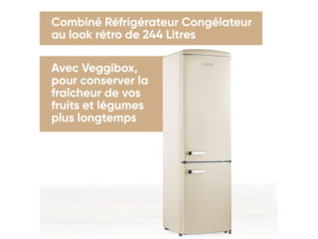 SEVERIN Réfrigérateur-congélateur rétro RKG 8919, crème