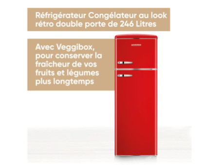SEVERIN Réfrigérateur-congélateur rétro RKG 8983, rouge