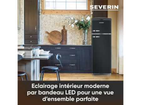 SEVERIN Réfrigérateur-congélateur rétro RKG 8984, noir mat