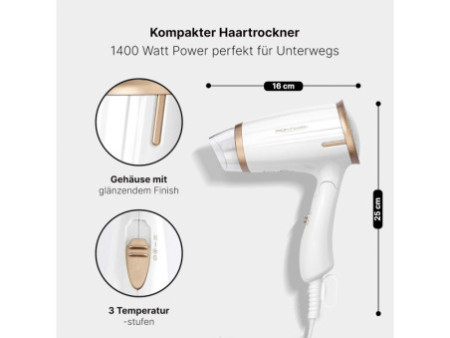 PROFI CARE Sèche-cheveux PC-HT 3009, blanc/champagne