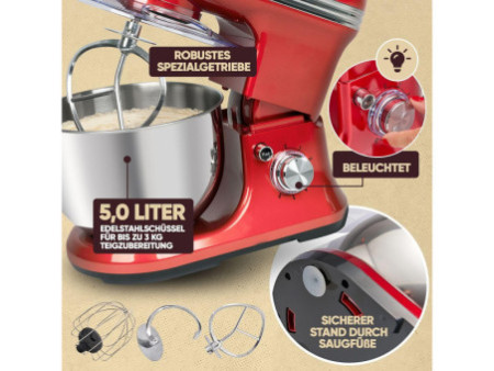 PROFI COOK Machine à pétrir PC-KM 1197, rouge